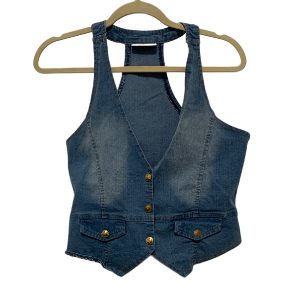 Y2K M. Michel Denim Vest - Picture 1 of 7